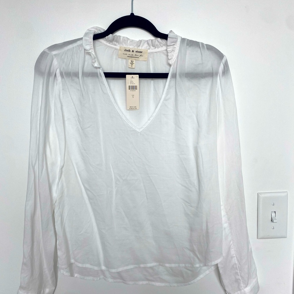 Anthropologie Cloth & Stone White Blouse - NWT